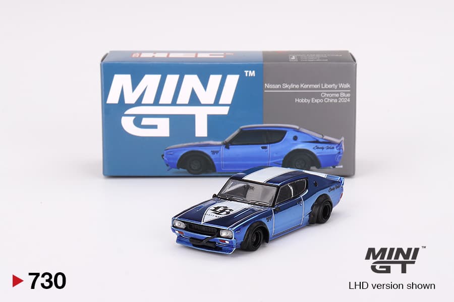 Nissan Skyline Kenmeri Liberty Walk Chrome Blue Hobby Expo China 2024