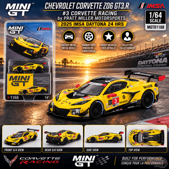 Chevrolet Corvette Z06 GT3.R #3 Corvette Racing Pratt Miller Motorsports 2025 IMSA Daytona 24 Hrs